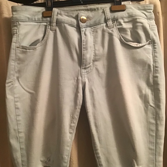 AEO distressed super super stretch ankle jeggings size 14 regular - Picture 2 of 8